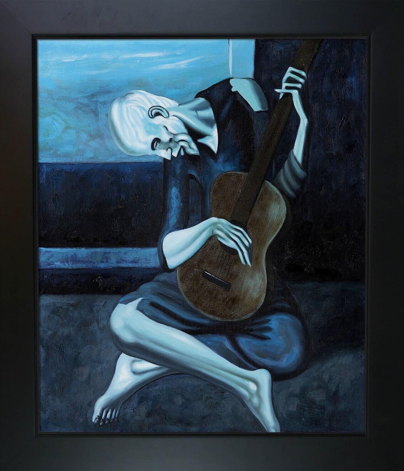 Quadro "O velho violonista" de Picasso.
