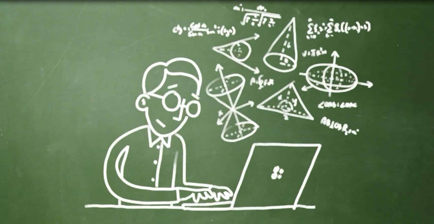 Ilustração sobre matemática e informática.