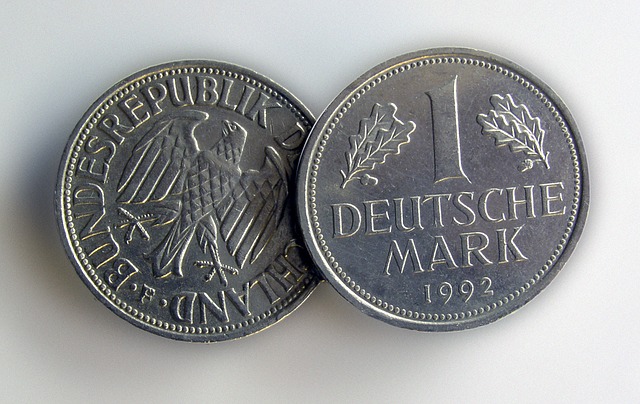 Moedas de marco alemão.