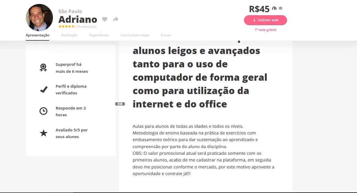 Onde fazer aulas particulares de computação?