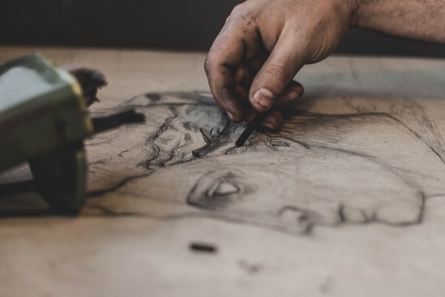 desenho para arte com carvao