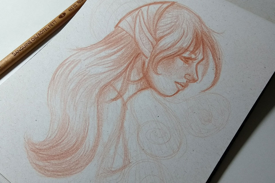 desenho de desenhar com sanguinea