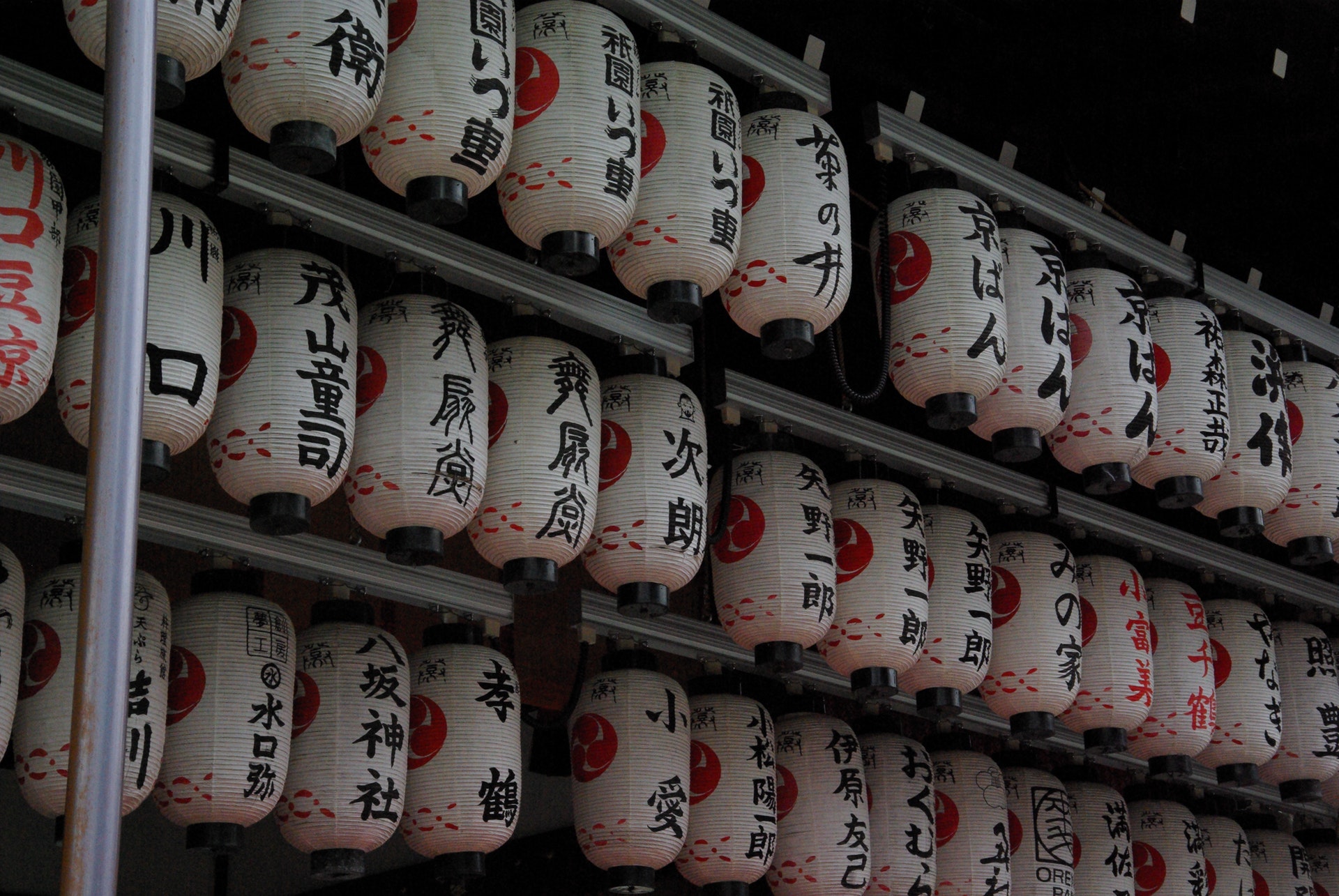 Letras japoneses dispostas