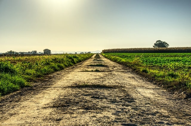 Estrada no campo.