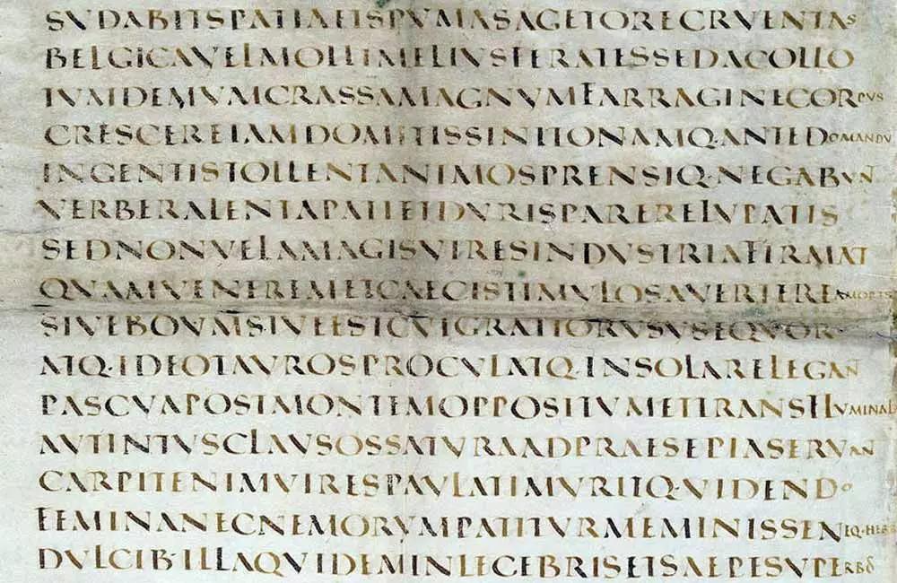 As diferentes letras do alfabeto romano