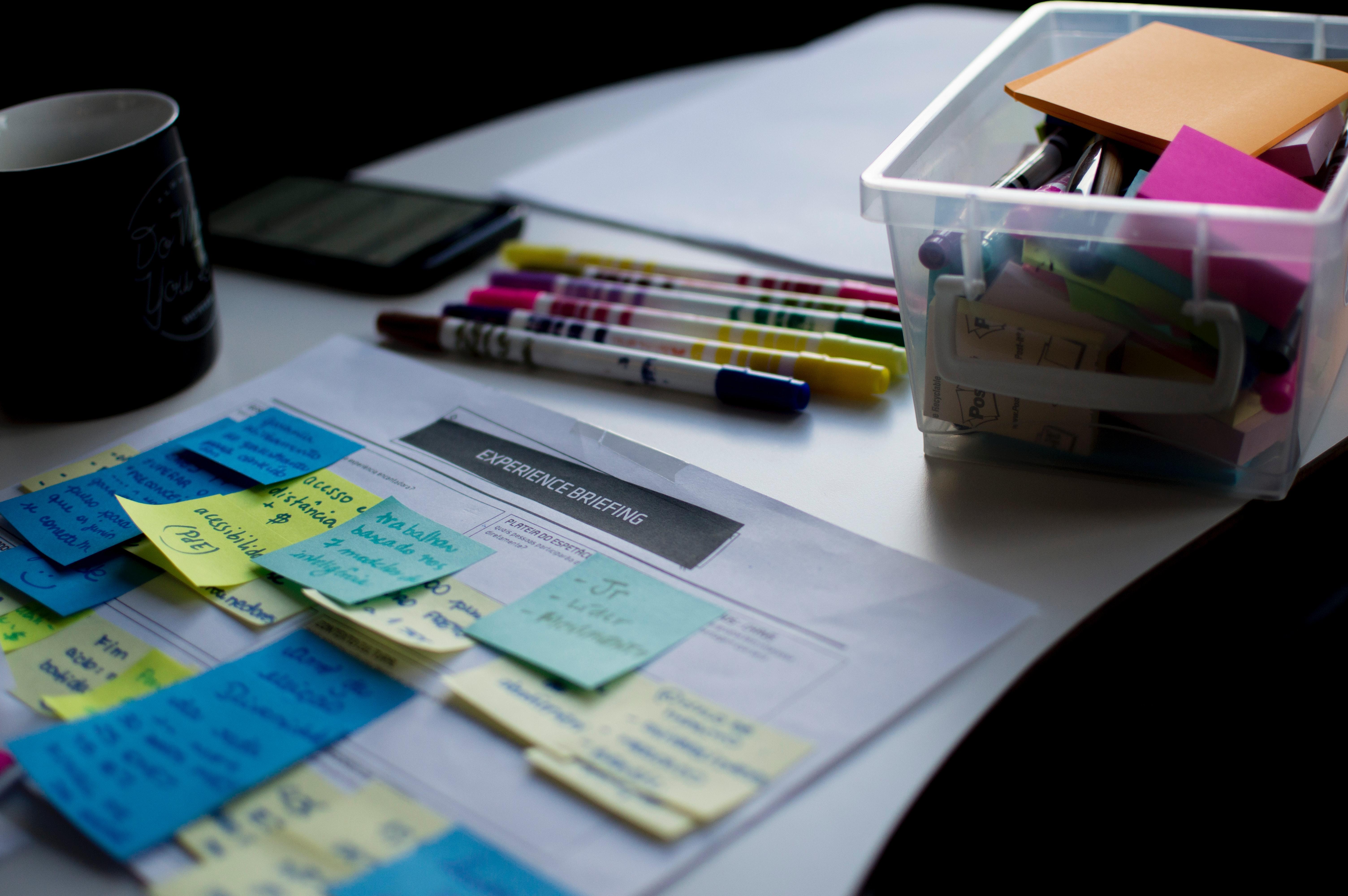 Organizar estudos com post it