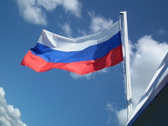 Bandeira Rússia em destaque