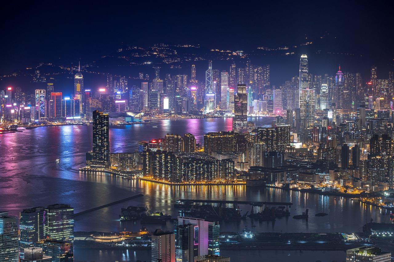 Uma imagem panorâmica da capital da China Hong Kong