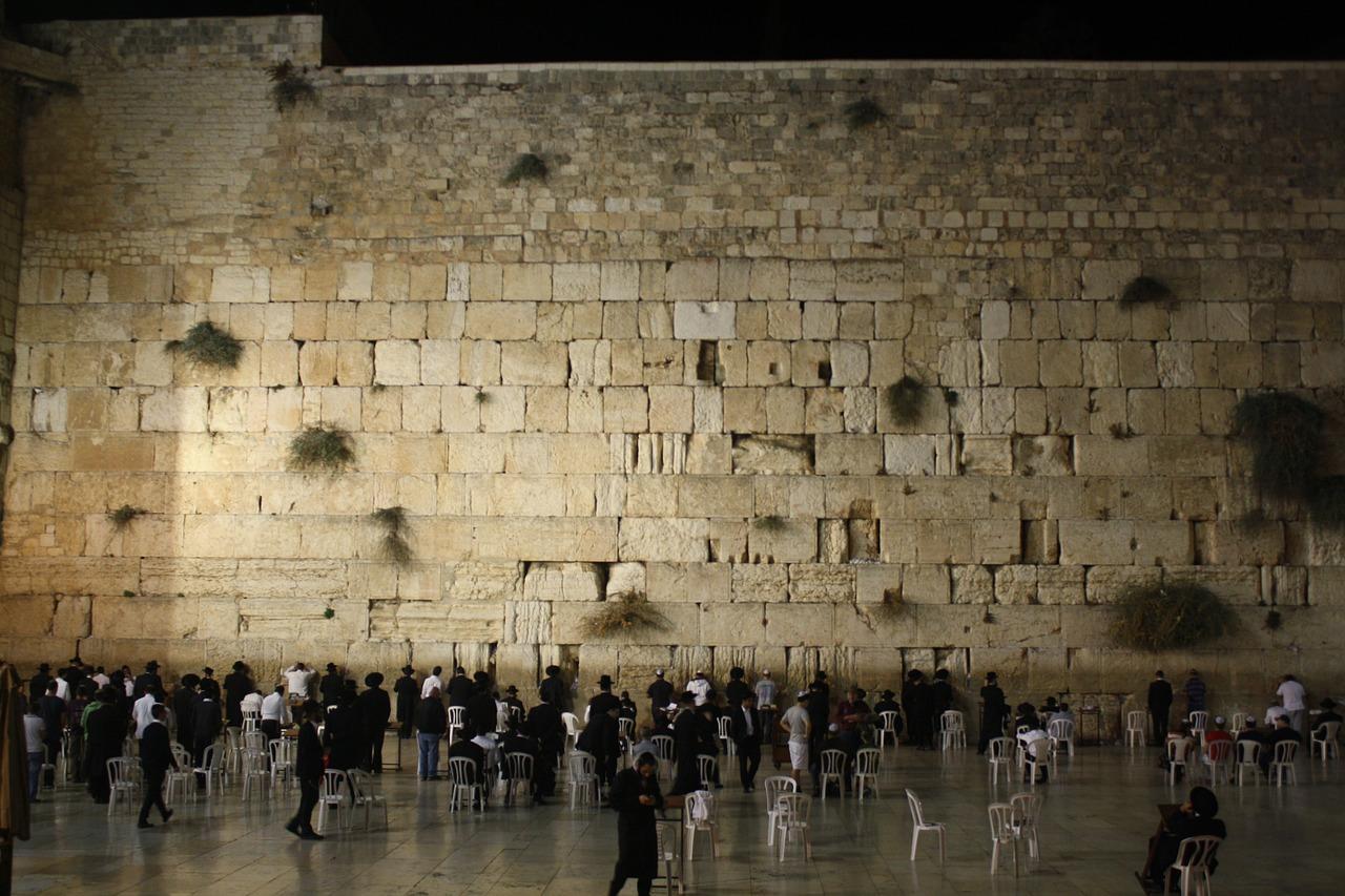 Muro das lamentações em Jerusalem, Israel