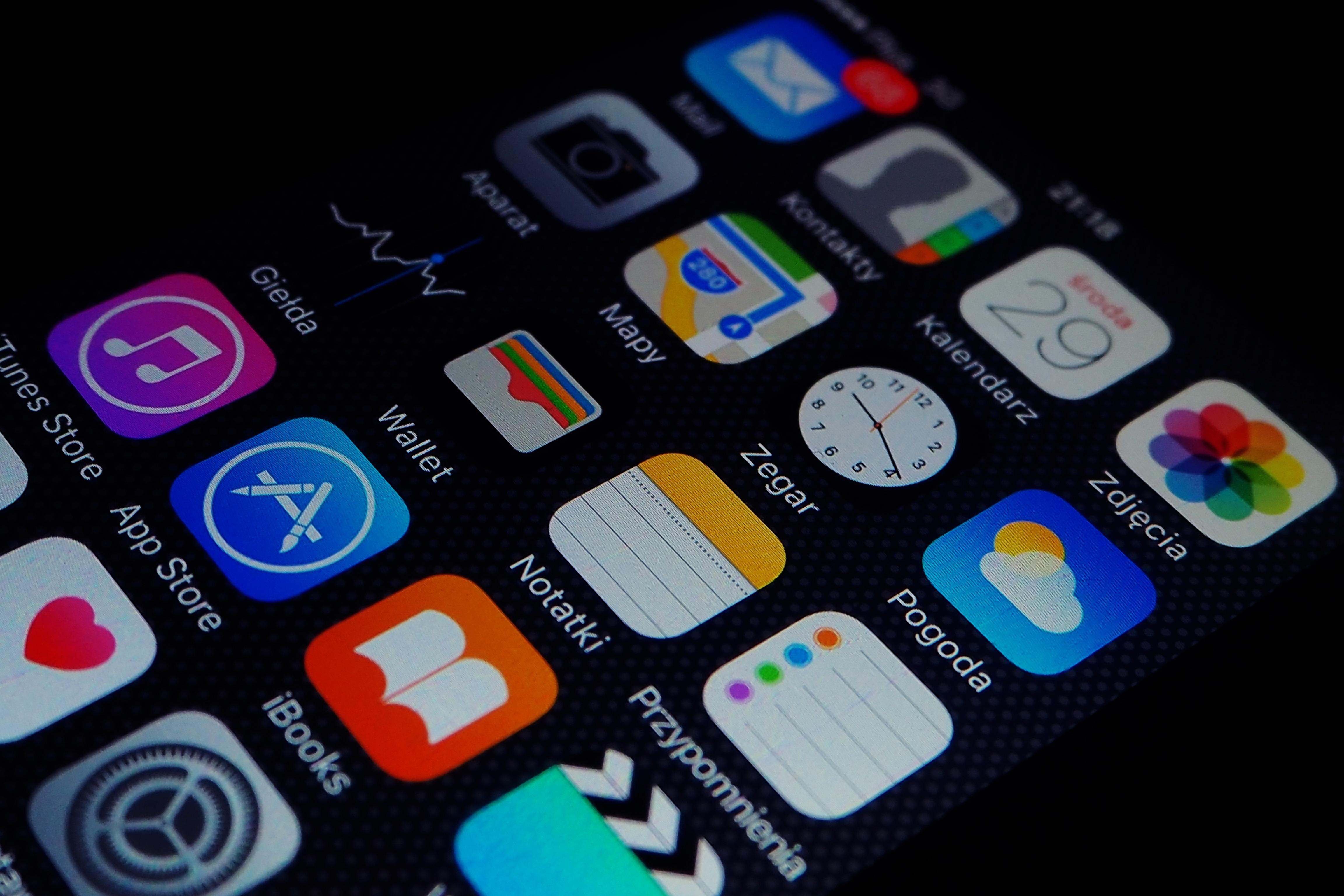 Aplicativos no smartphone