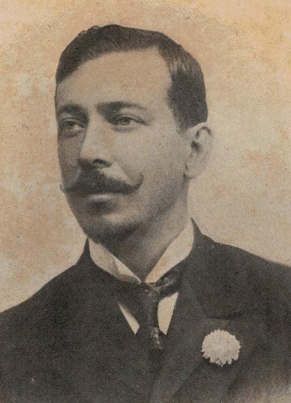 Imagem do poeta brasileiro, Joaquim Osório Duque-Estrada, escaneada do livro Flora de Maio, edição de 1902. 