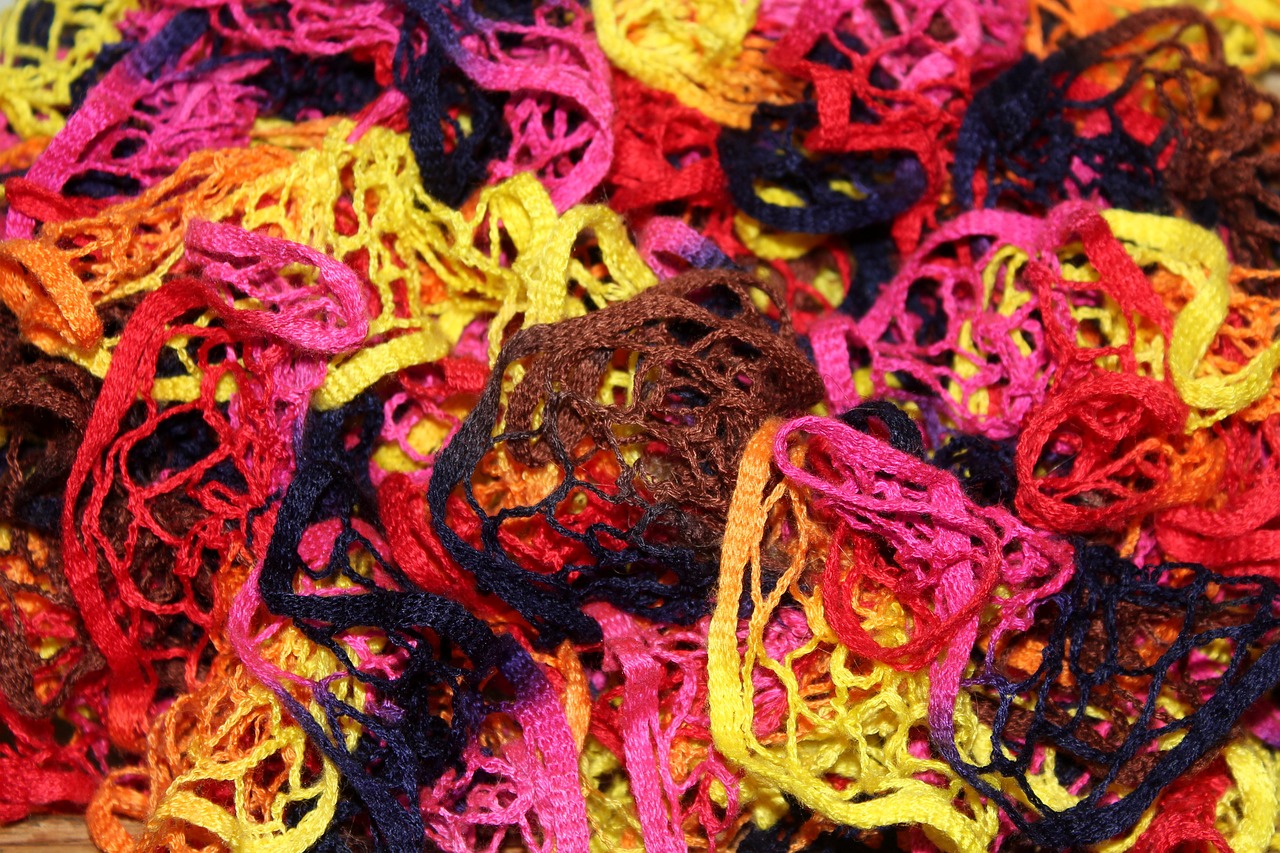 Malhas de tricô coloridas