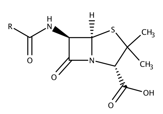 Fórmula química para penicilina