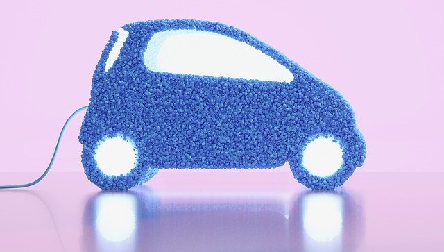 Abajur simbolizando um carro elétrico