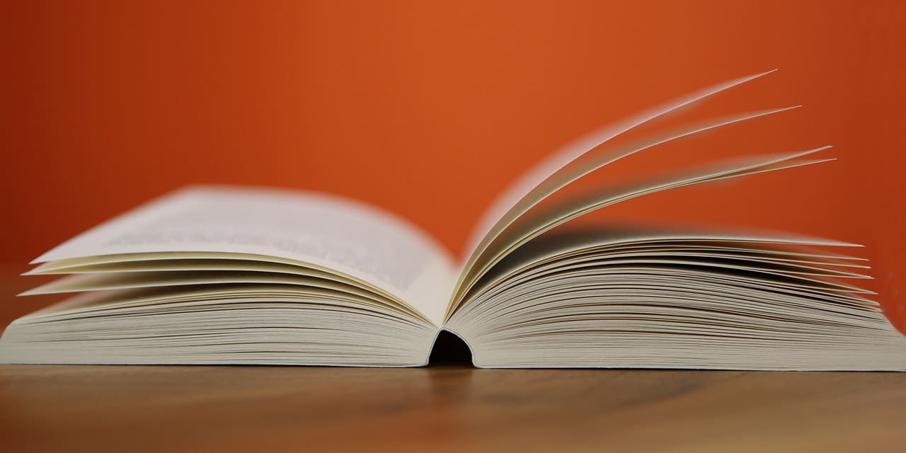 Livro aberto na aula de portugues, literatura