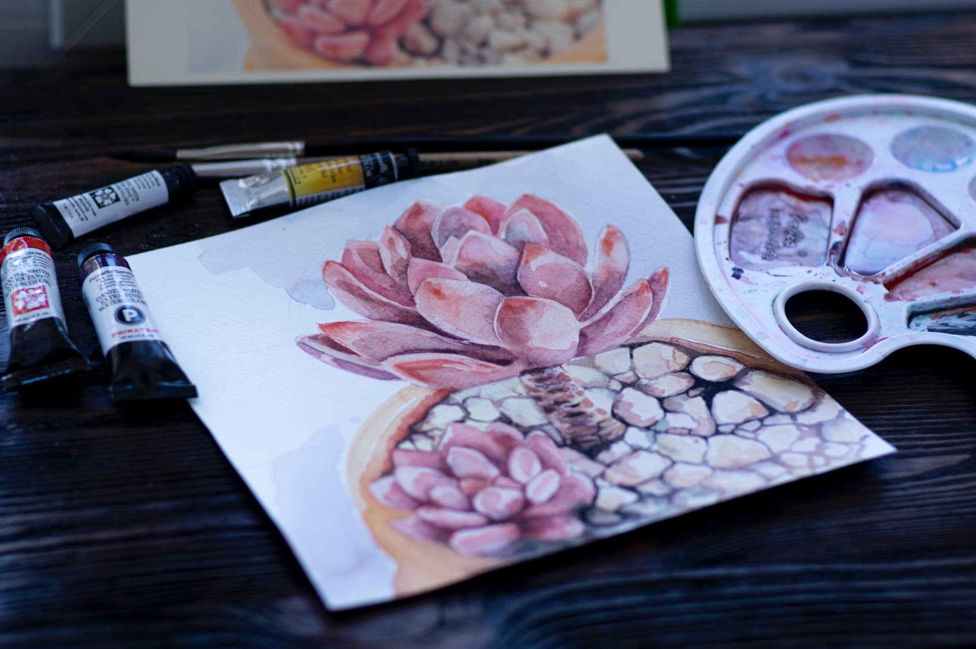 Materiais de aquarela