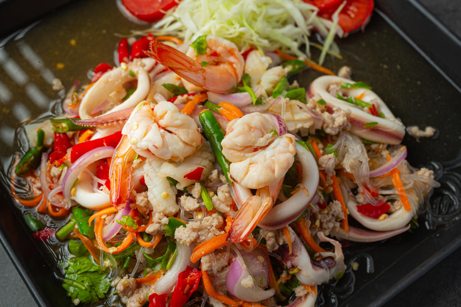 Ceviche no prato.