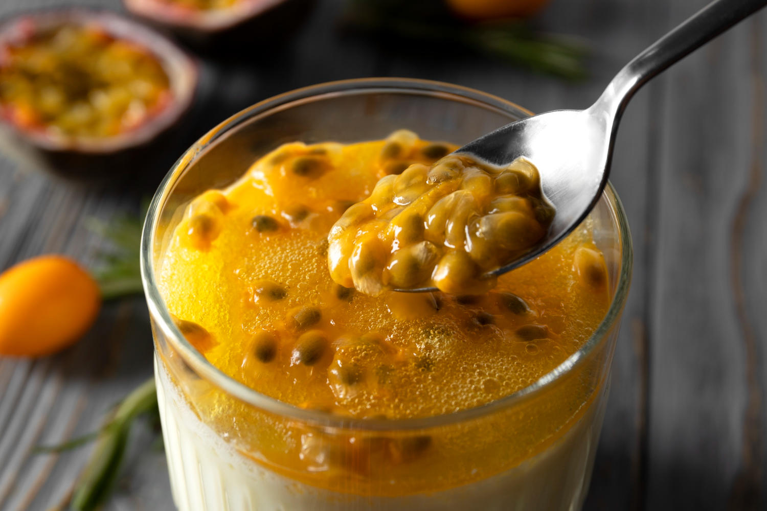 Mousse de maracujá.