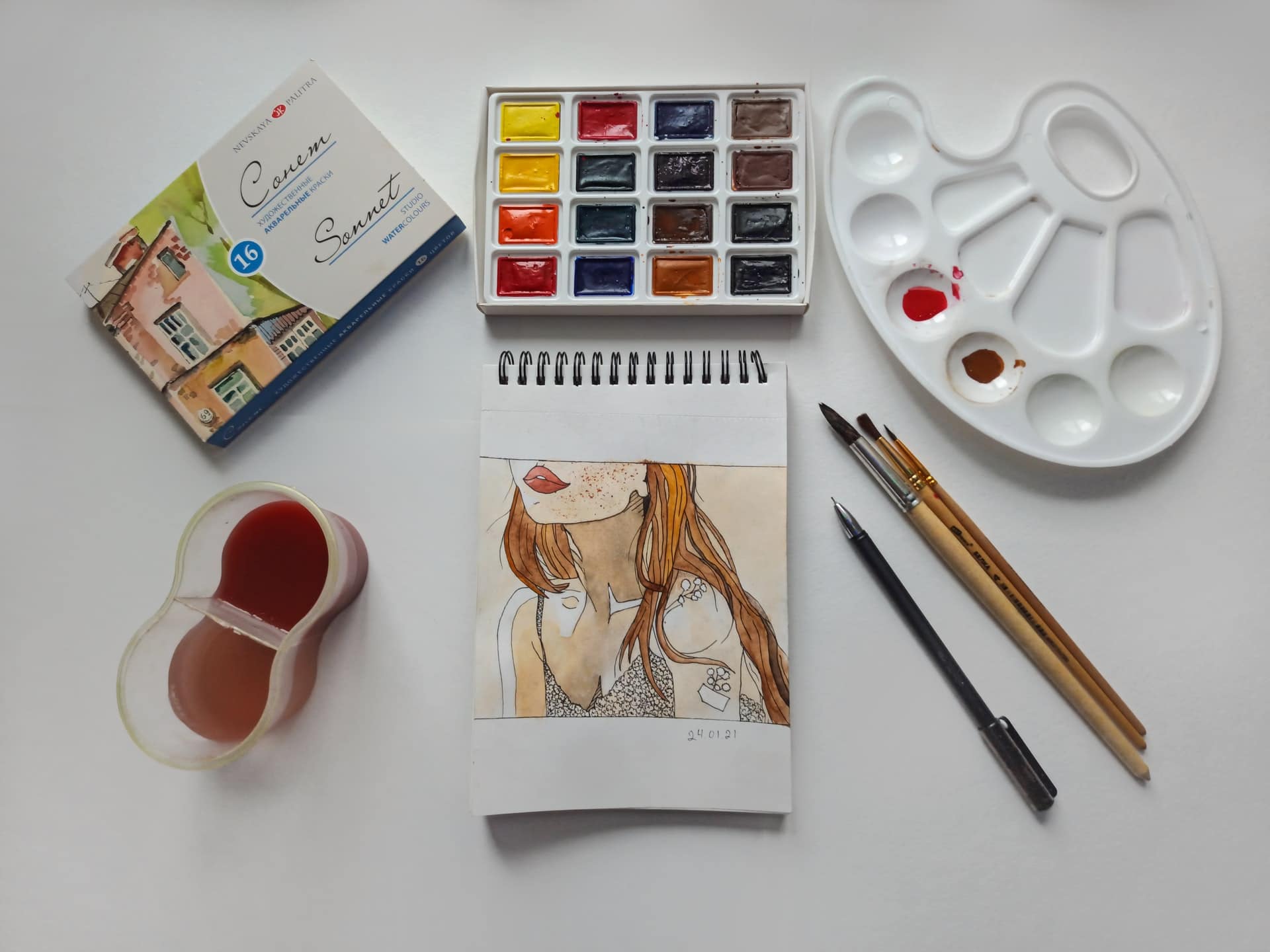 Itens de pintura.