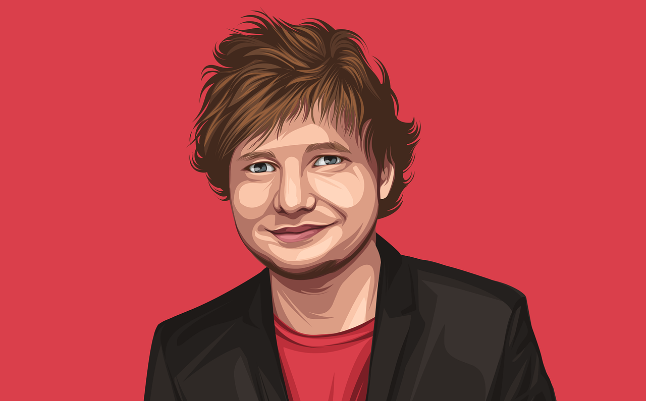 Ilustração com a figura do Ed Sheeran
