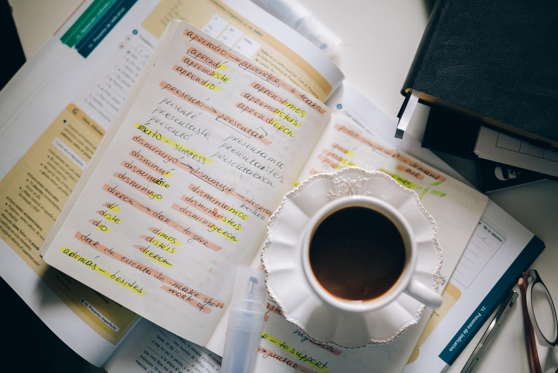 Caderno de gramática espanhola