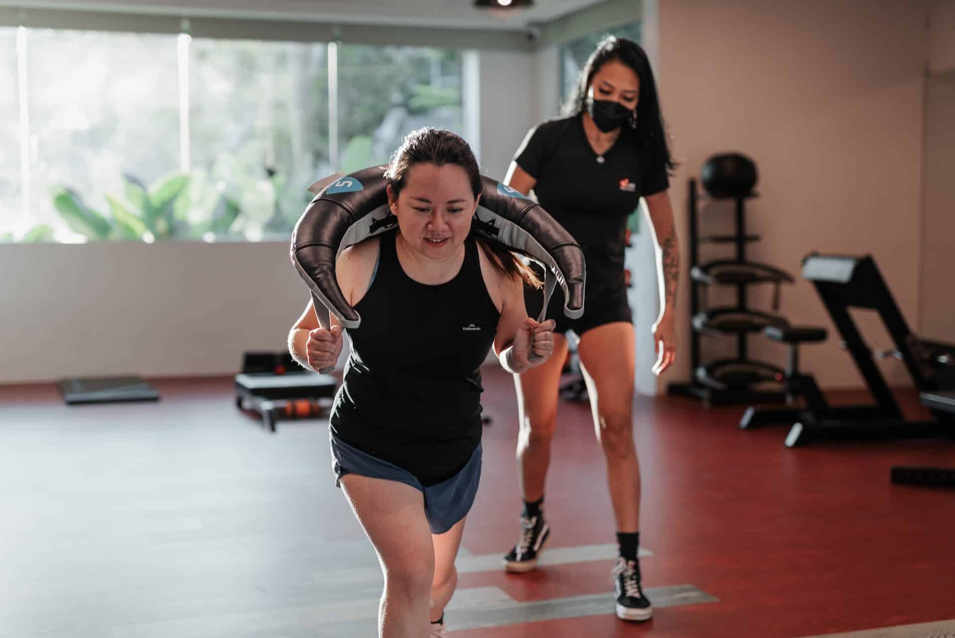 Treinando na academia