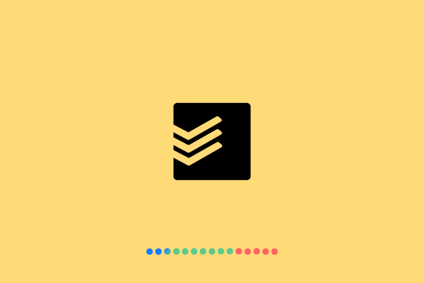 Logo todoist no preto e fundo amarelo