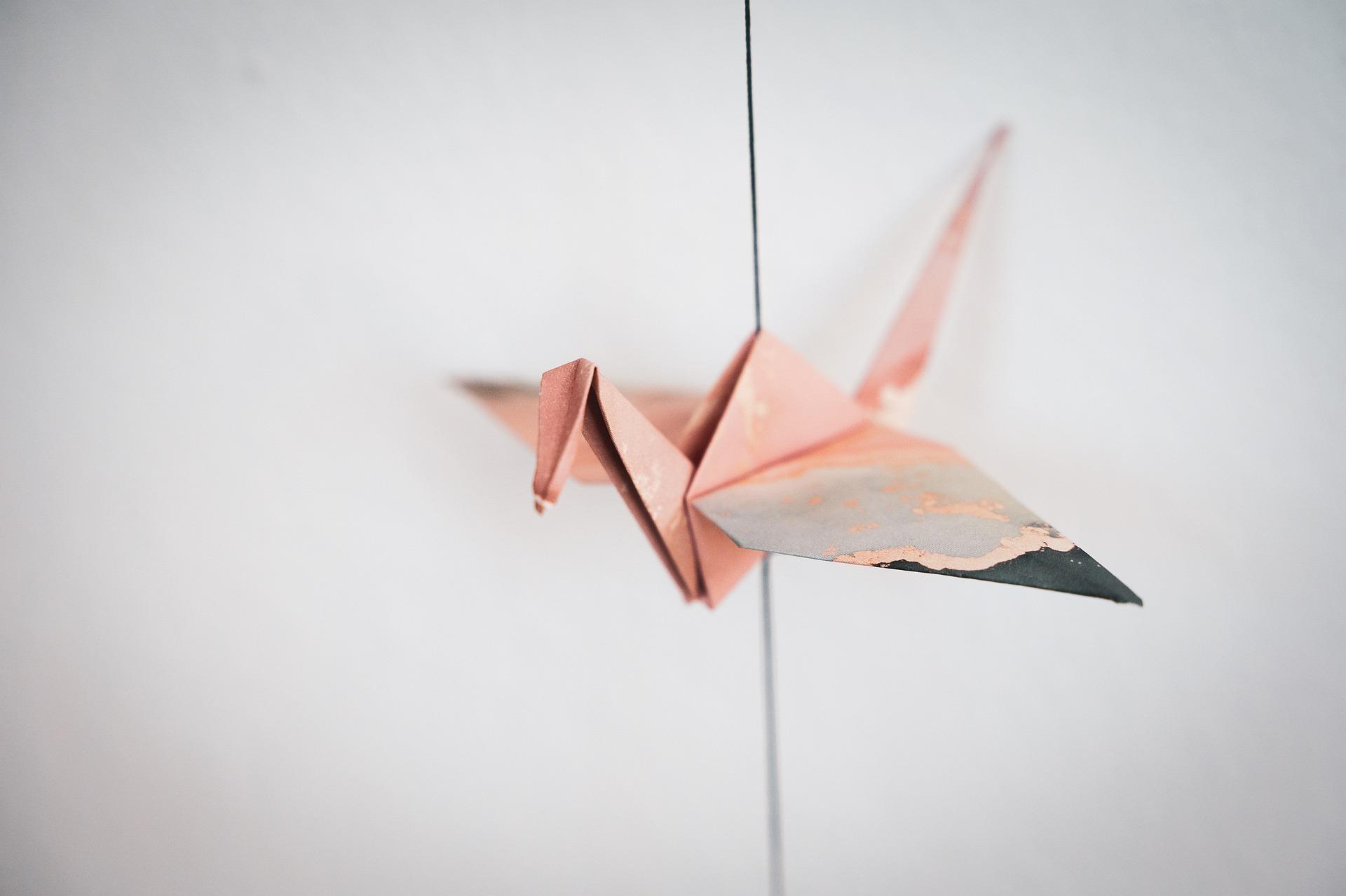 Origami no chão.
