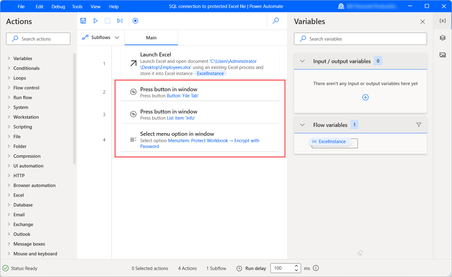 Print de tela usando Excel e SQL juntos