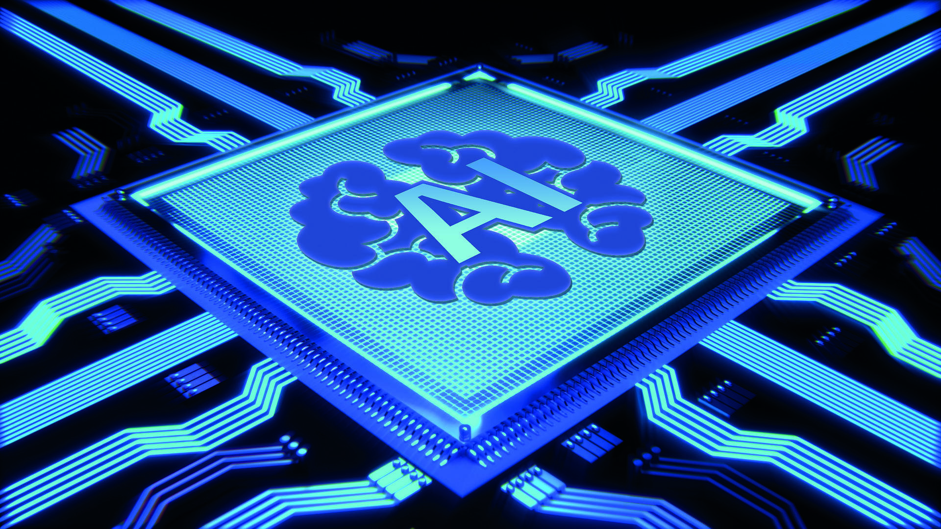 Chip de computador com as letras AI