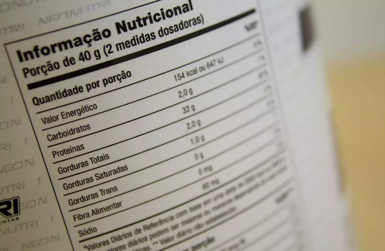 Fotografia de rótulo dos alimentos