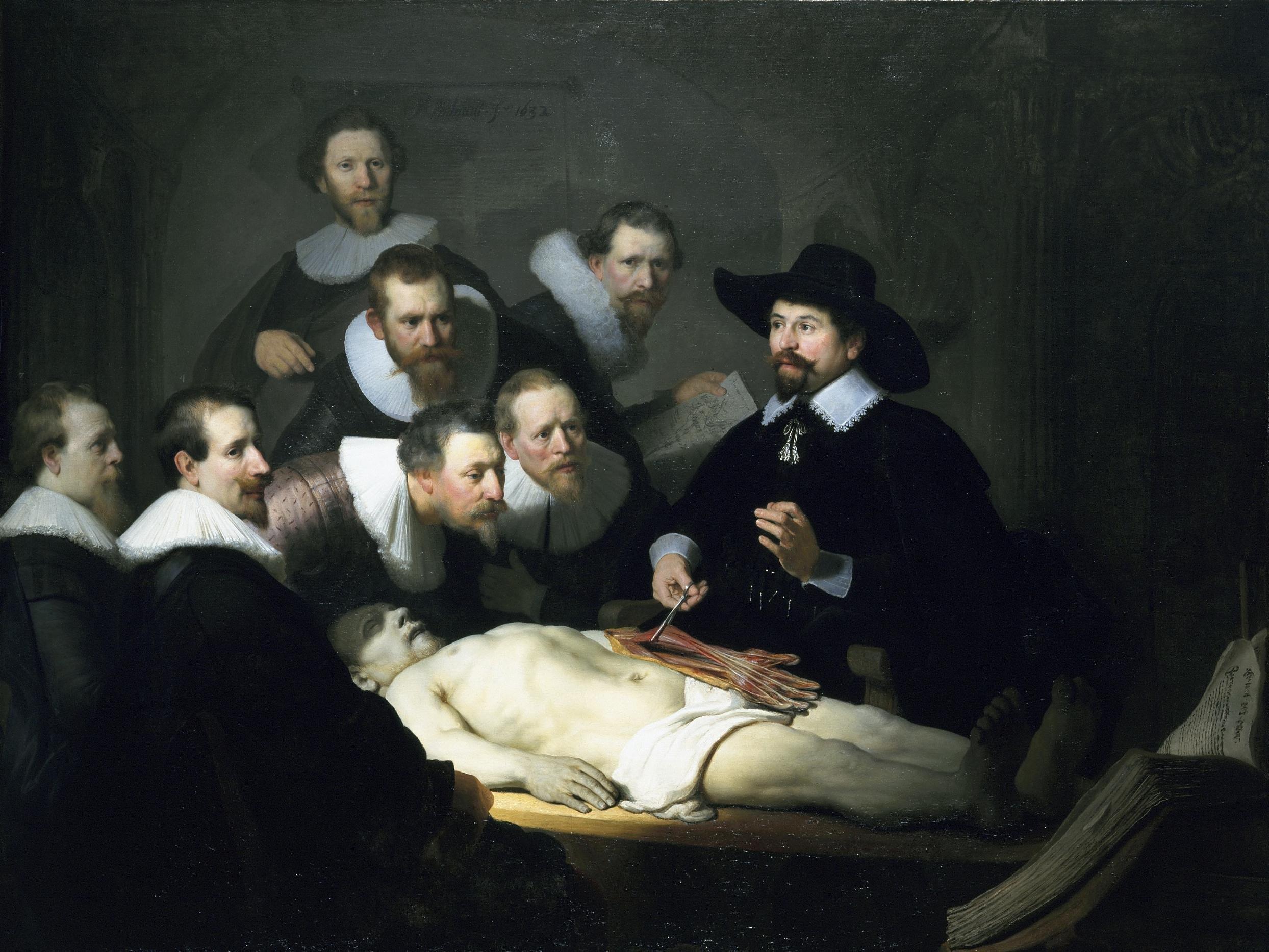 A Lição de Anatomia do Dr. Tulp - fotografia de pintura barroca