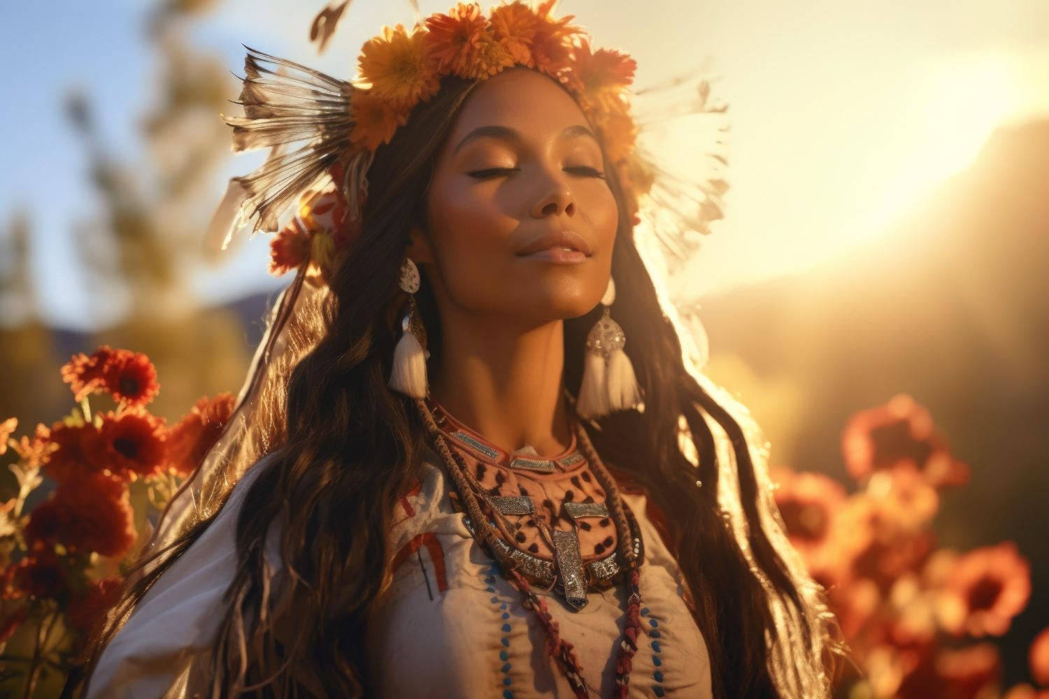 Indígena ao ar livre. Crédito: Freepik.