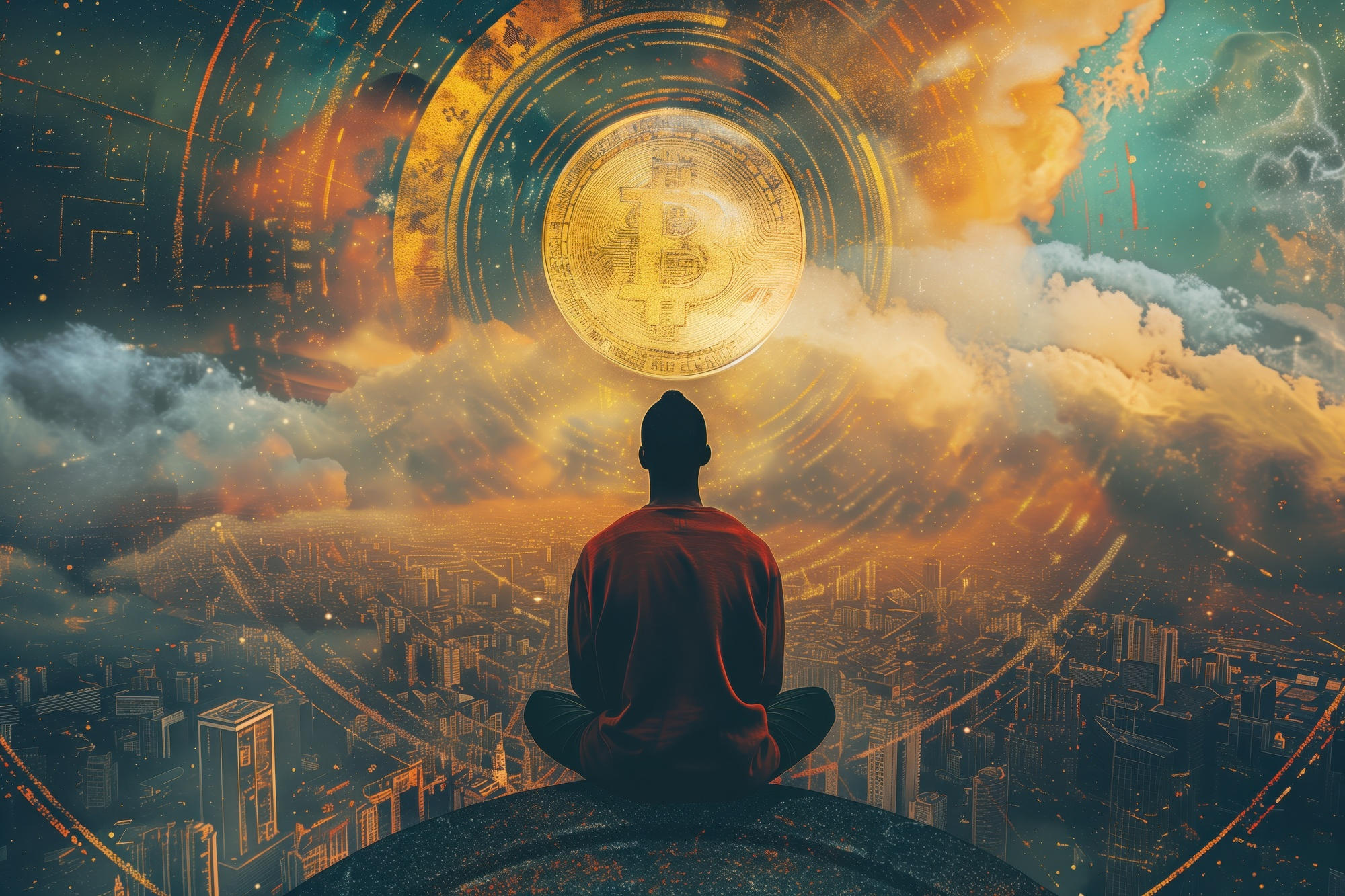 Homem meditando. 