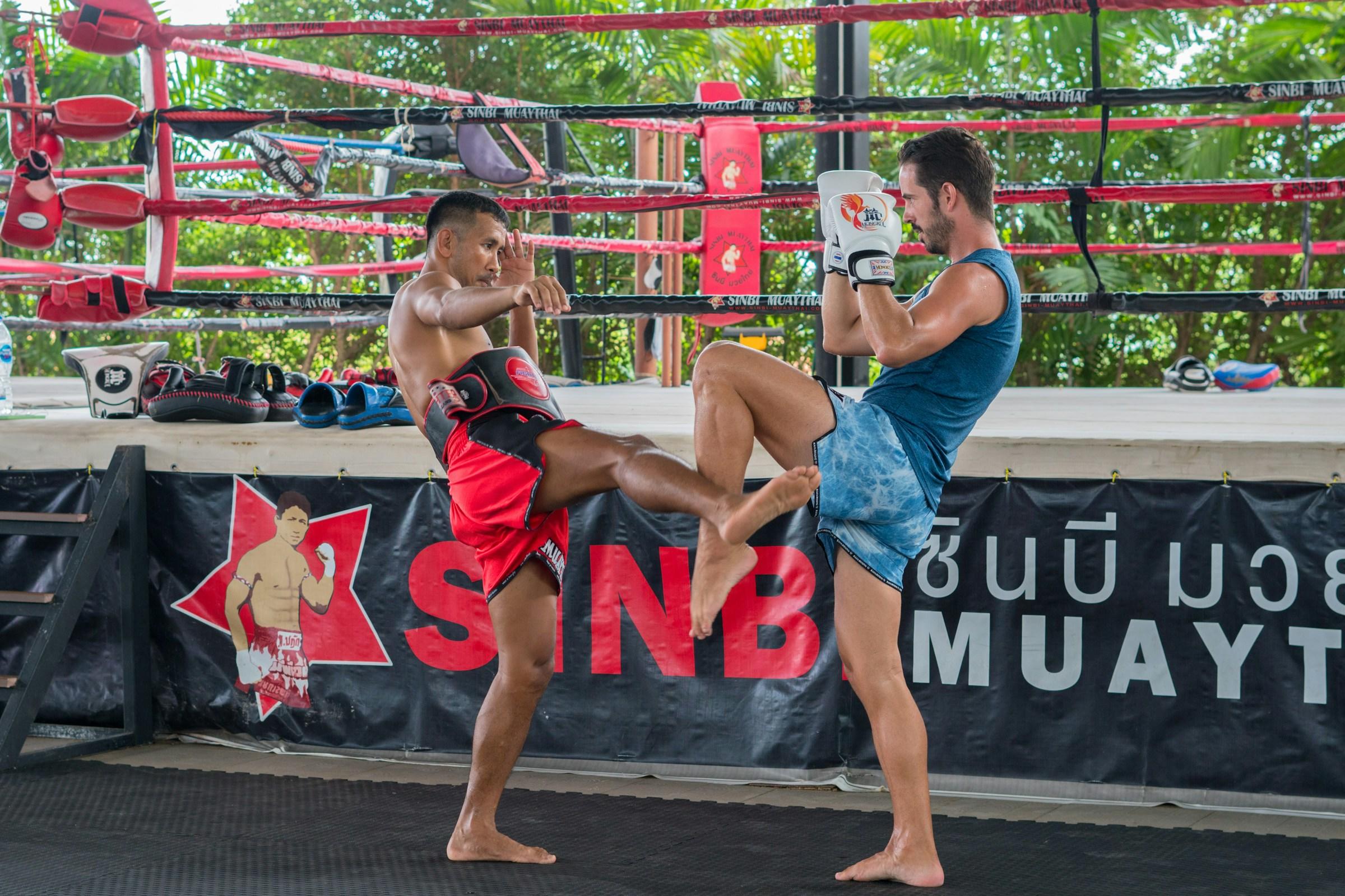 Aula de muay thai em Belo Horizonte.