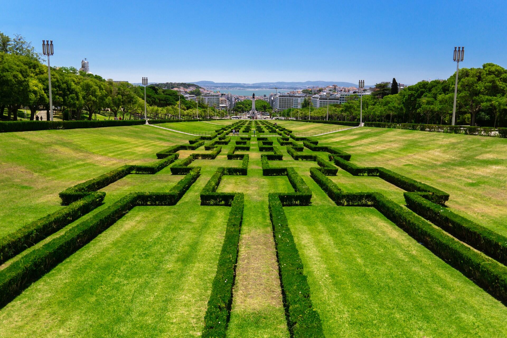 Vista do parque Eduardo VII em Lisboa