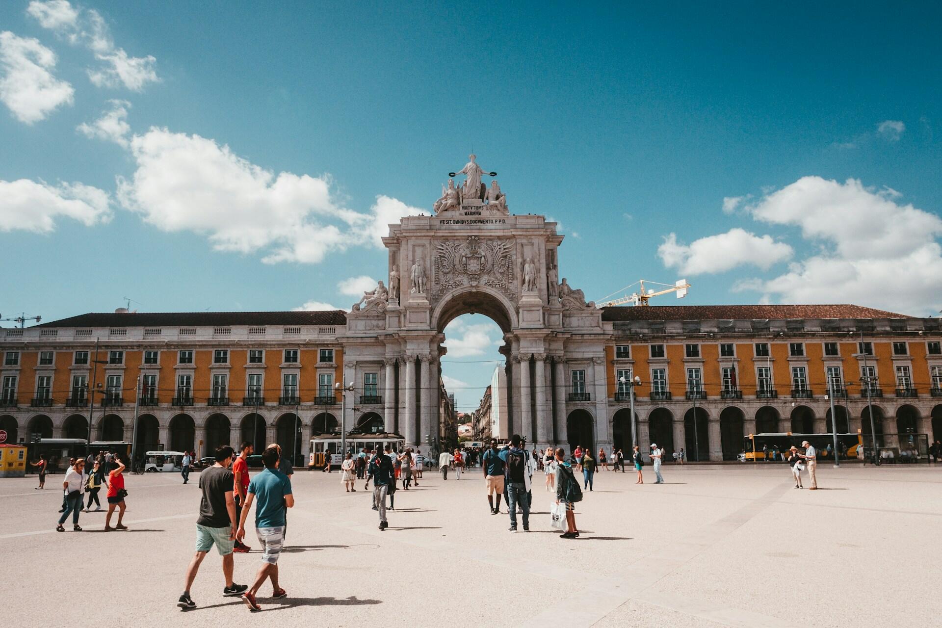 Foto da Praça do Comércio em Lisboa.
