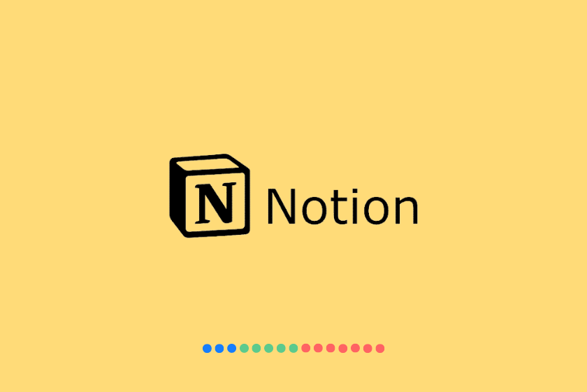 Logotipo do aplicativo Notion em fundo amarelo