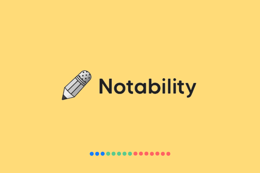 Logotipo do aplicativo Notability em fundo amarelo