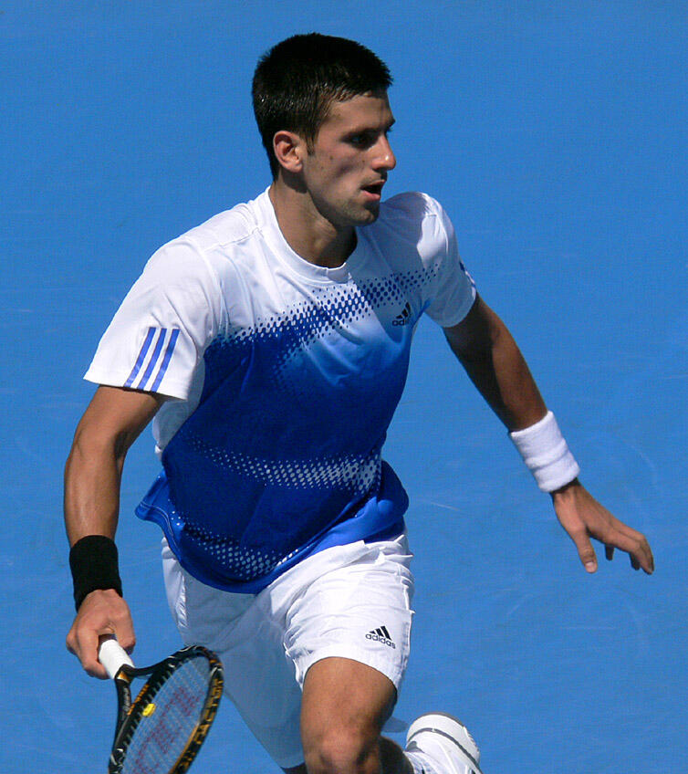 Imagem de Djokovic nas quartas de final do Aberto da Austrália de 2008.