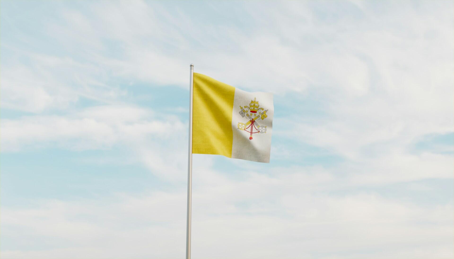 bandeira do vaticano em um mastro