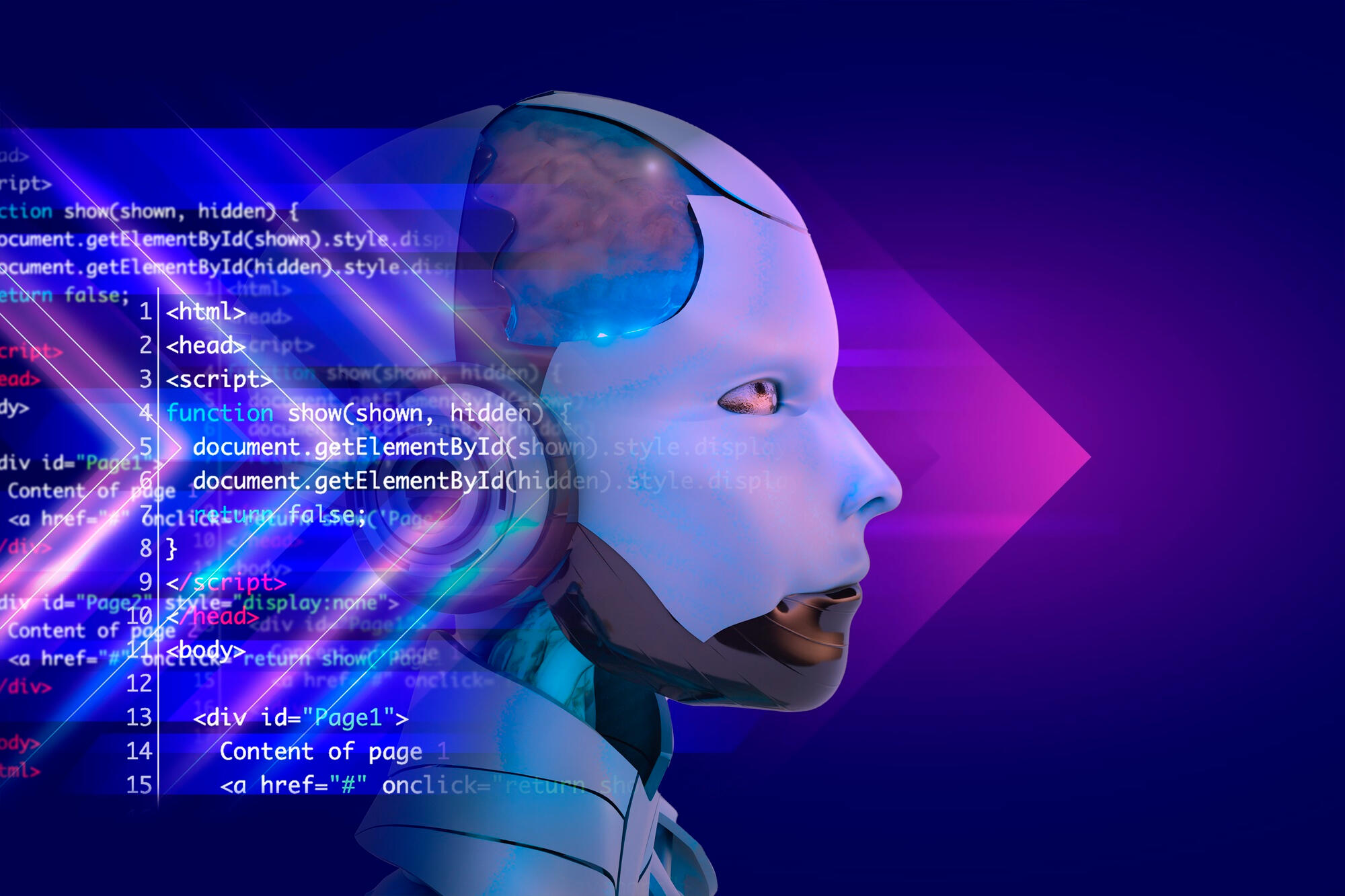 Robô com linguagens de programação.