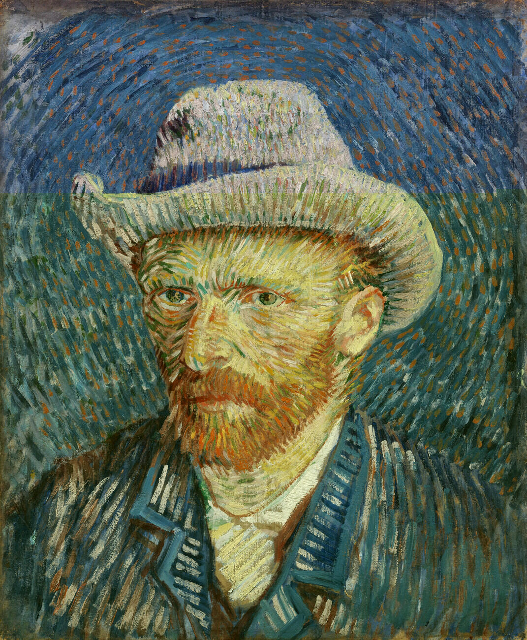 Self-Portrait with Grey Felt Hat (1887), Vincent van Gogh. Reproductions de peintures célèbres. Source: Rawpixel.com