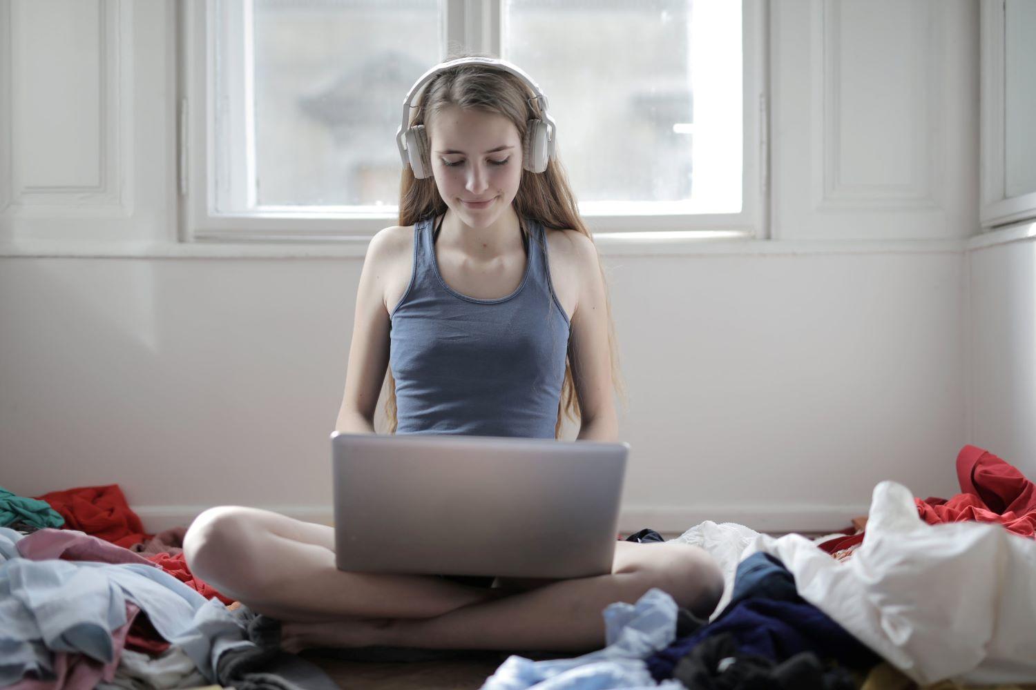 A student studying