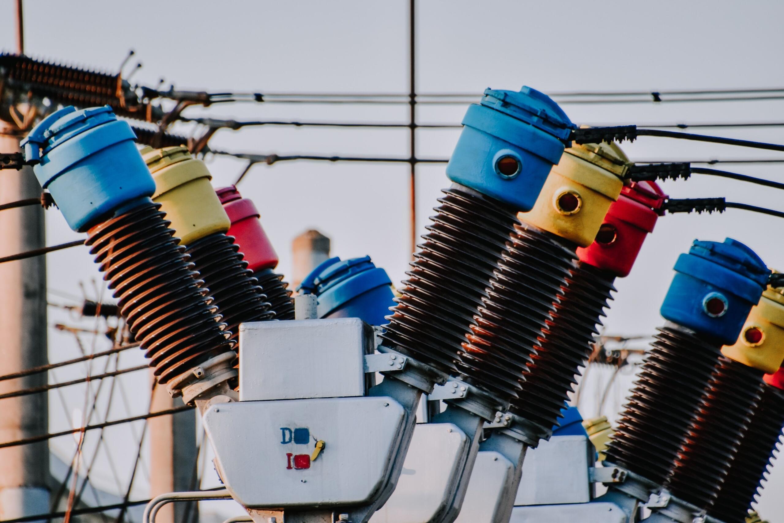 Wire coils used in an electrical system to generate electricity through electromagnetic induction.