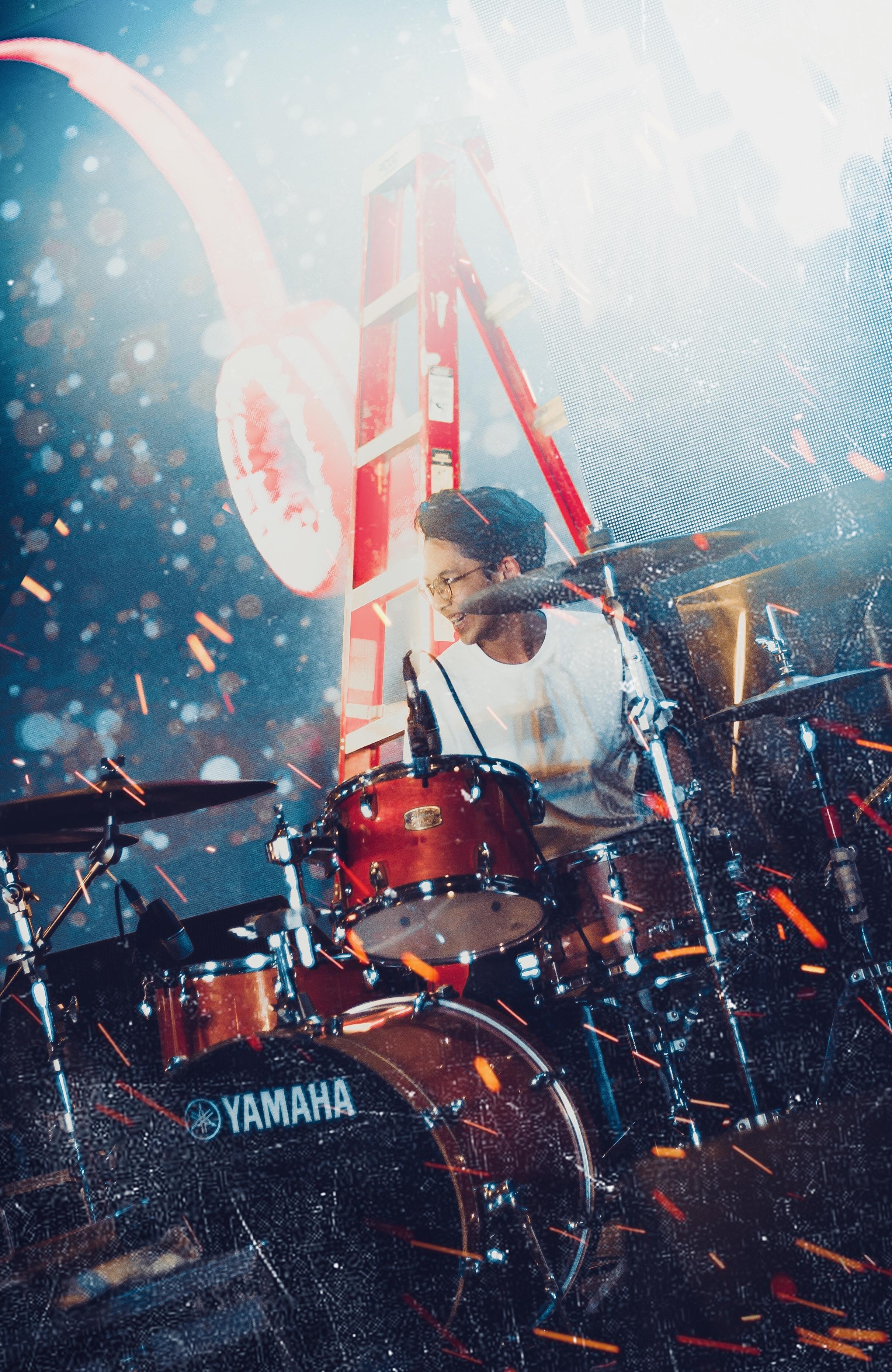 Playing Drums on Stage
