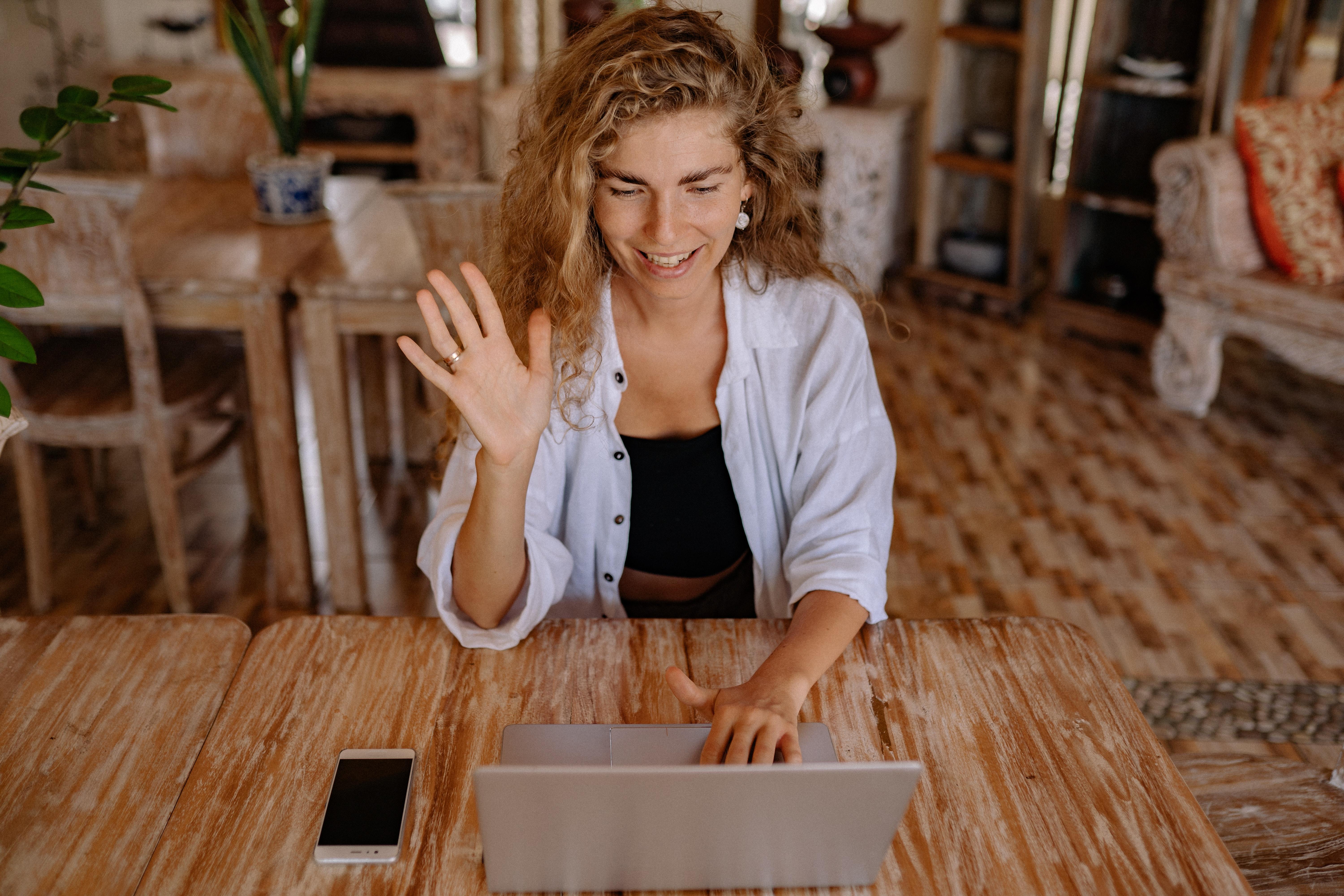Acting student learning online.