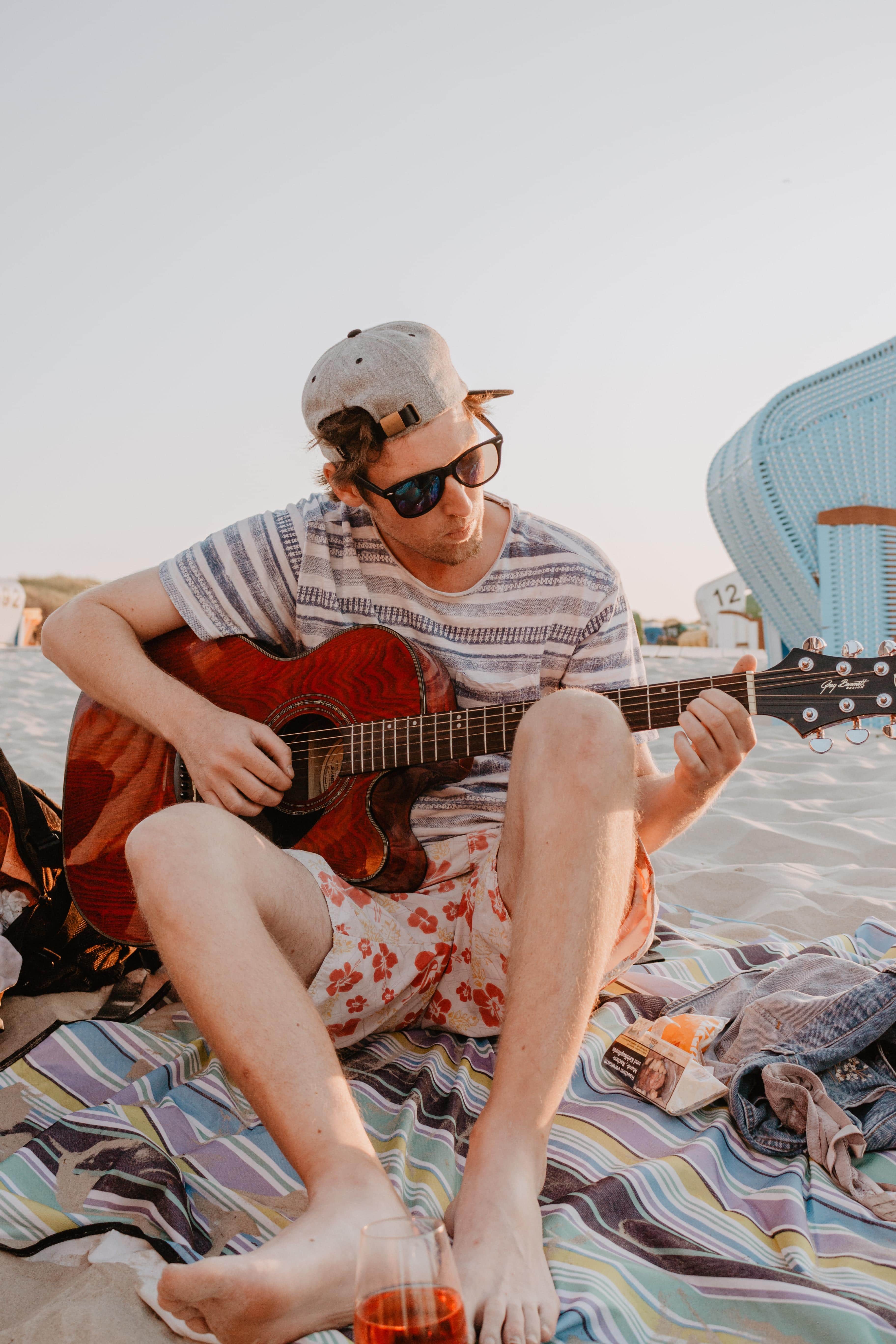 Man playing the guitar