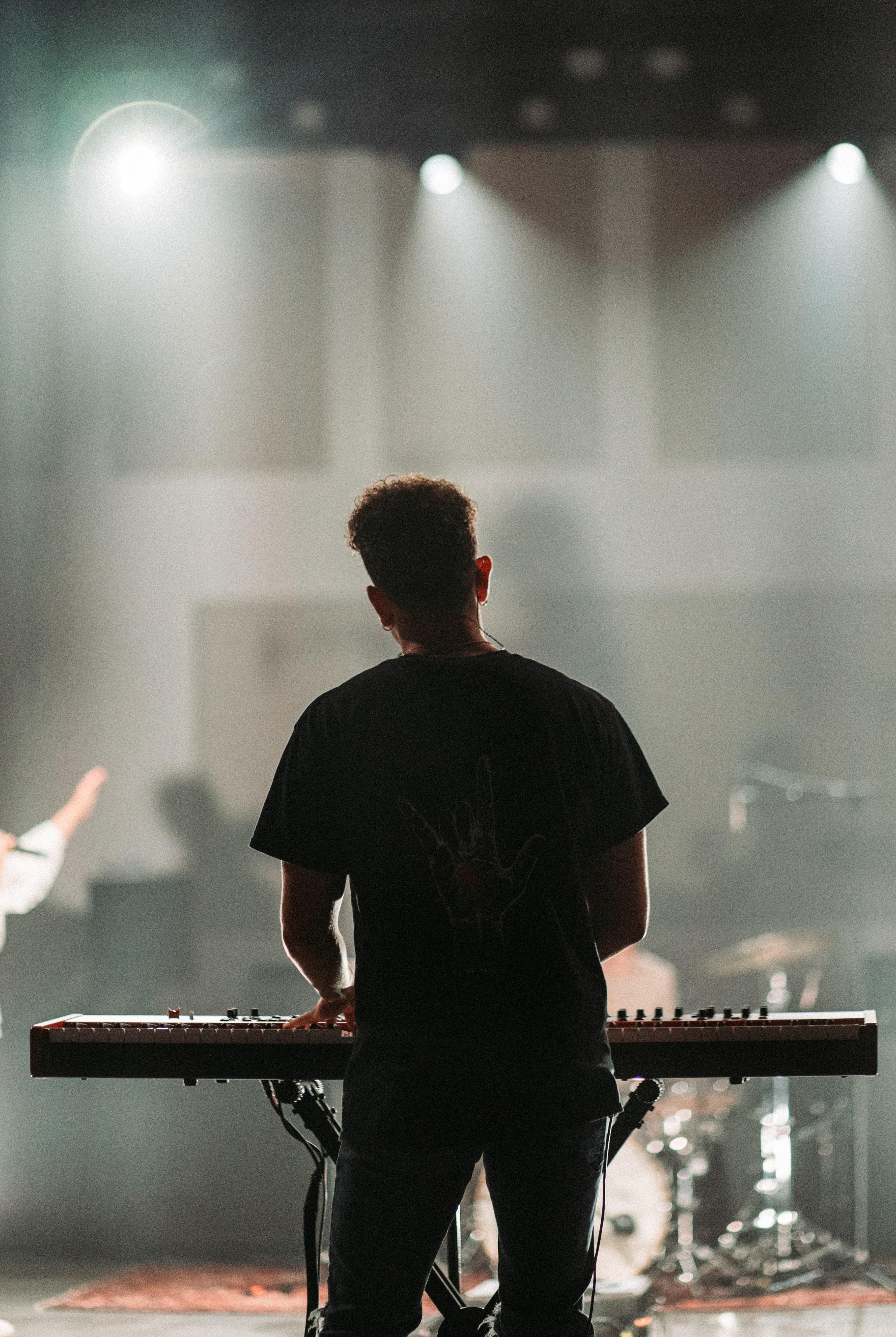 A man playing the piano