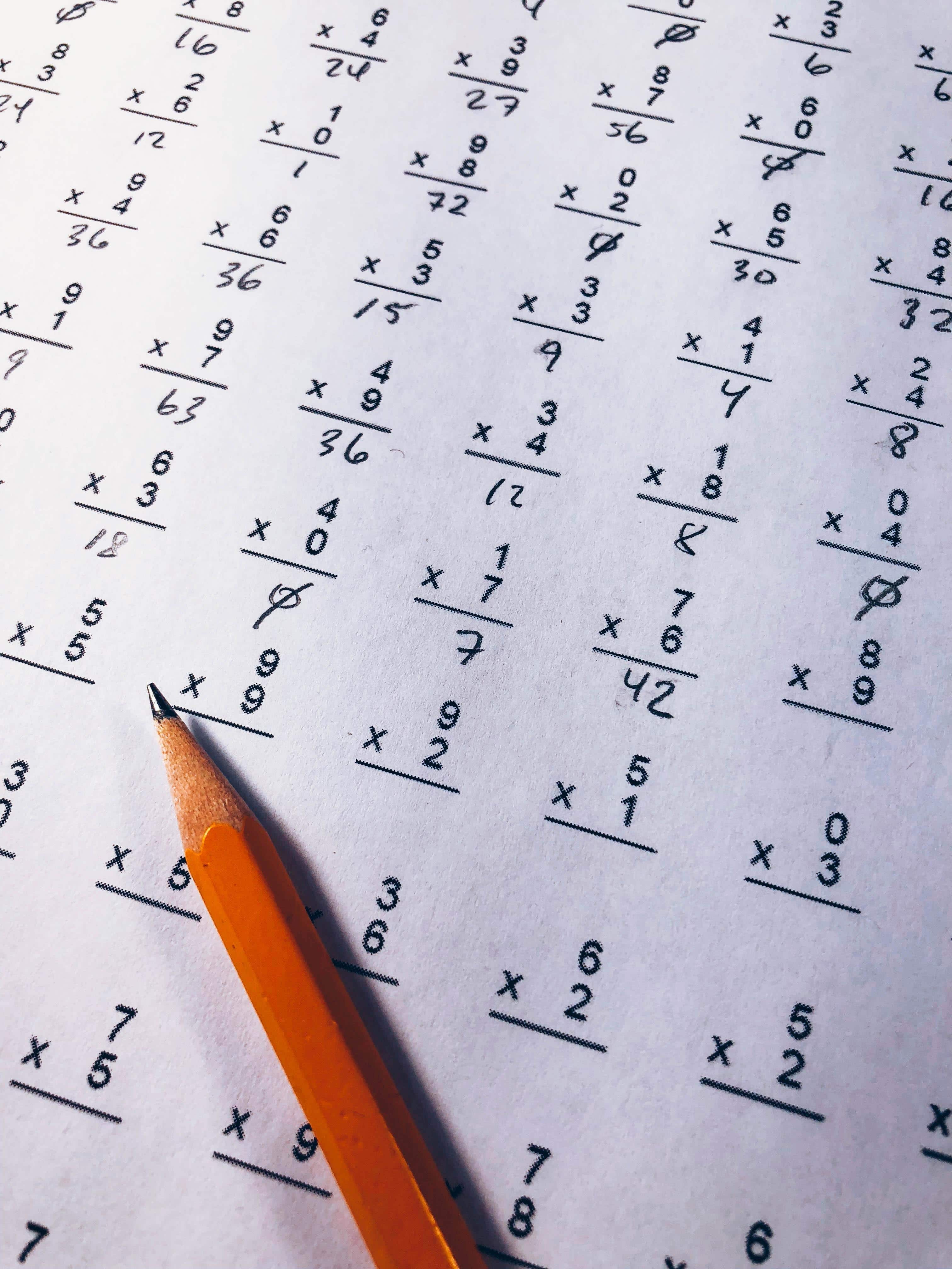 A math worksheet